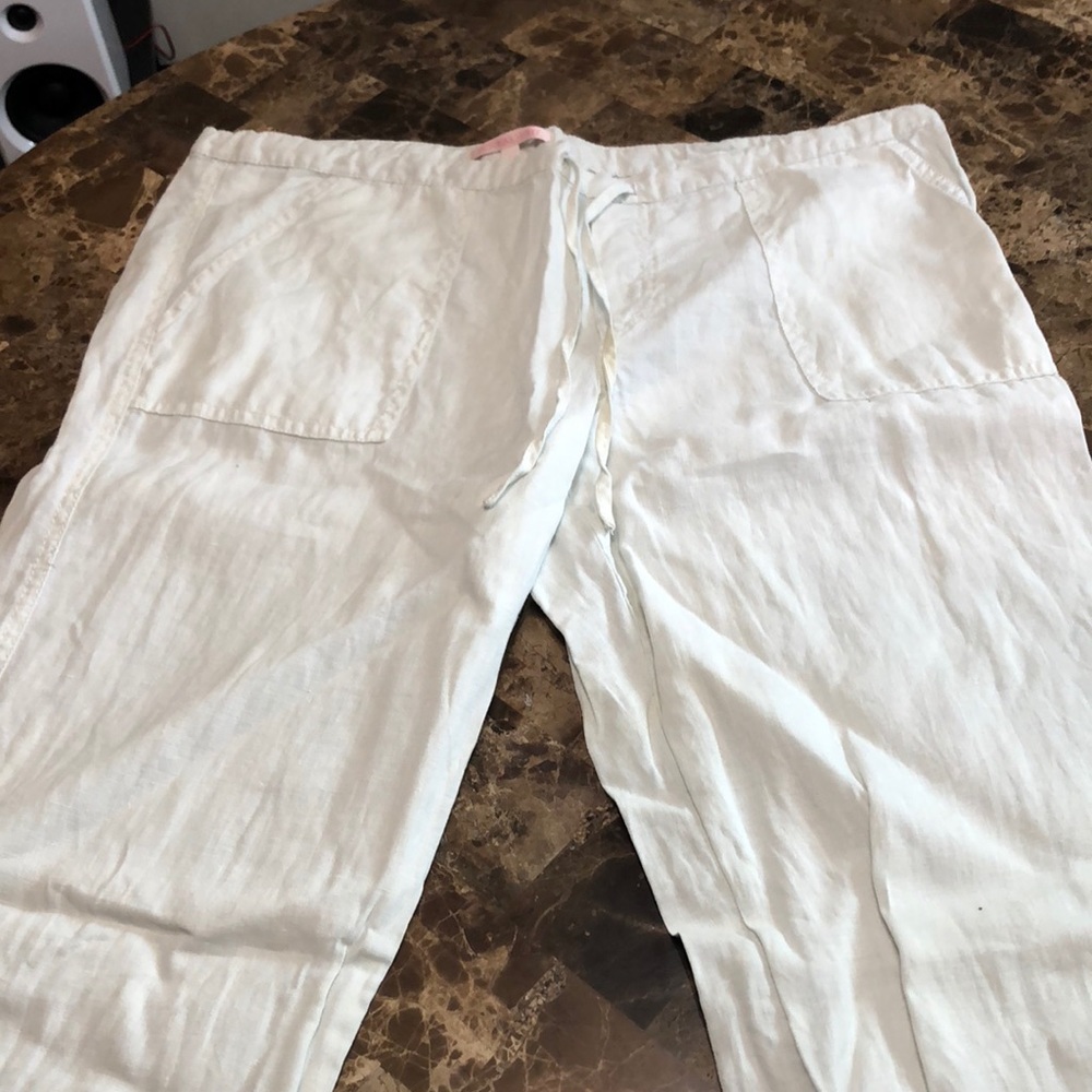 Victoria’s Secret White linen drawstring pants
